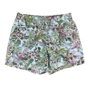 J Jill Floral Pull On Shorts Elastic Waist Size Medium Petite Island Beach Vaca